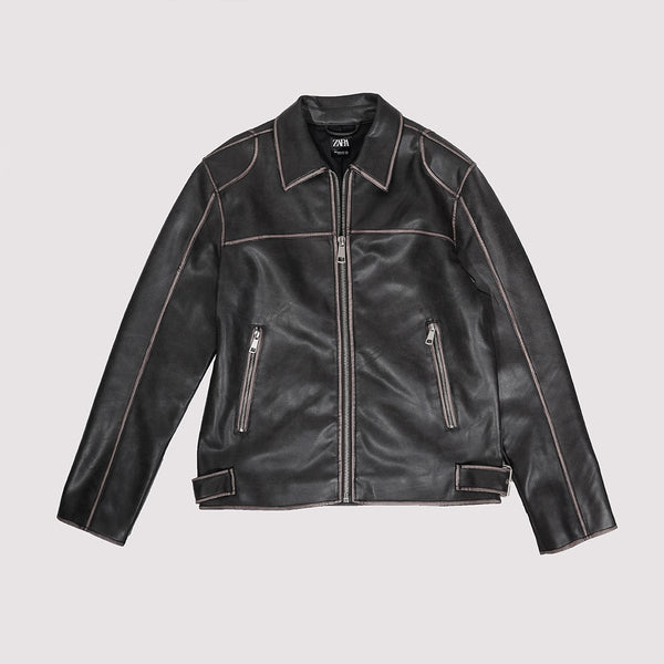 Men Black Leather Jacket