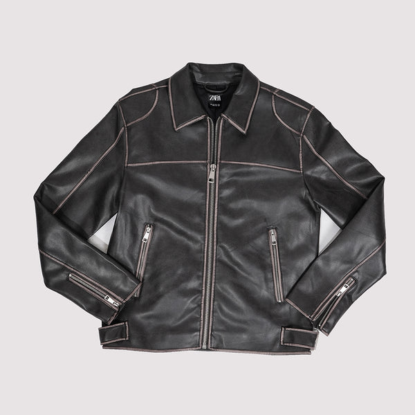 Men Black Leather Jacket
