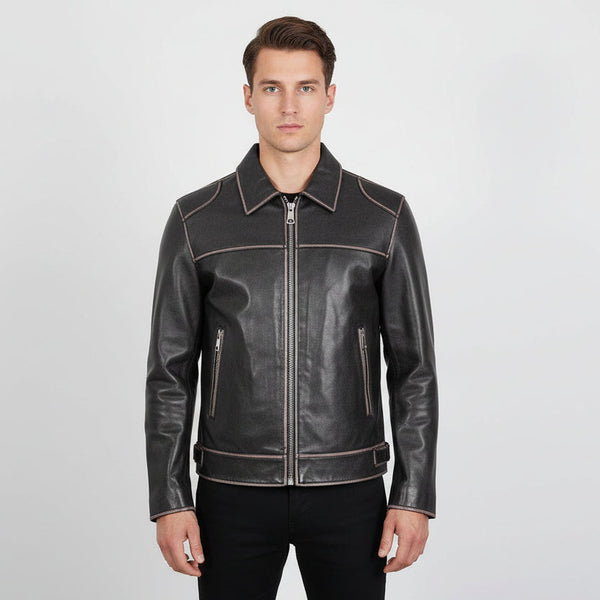 Men Black Leather Jacket