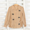 Beige Bow Style Casual Top