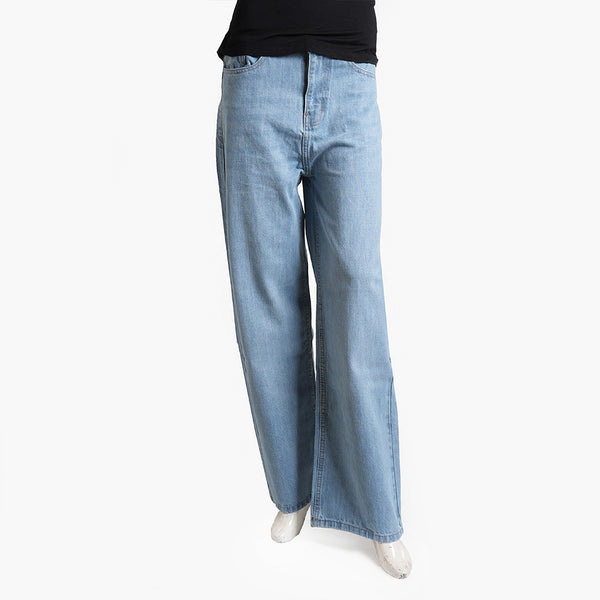 Women's Wide Leg Ice Blue Jeans