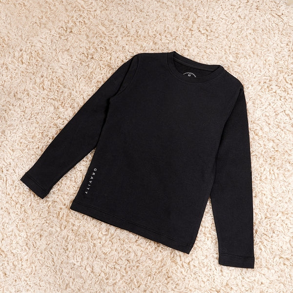 Boys Black Full Sleeves T-Shirt