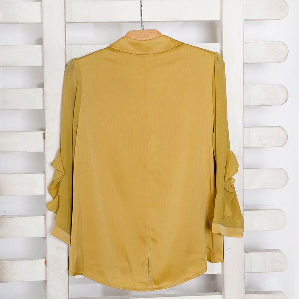 Women's Mustard Collar Neck Casual Top