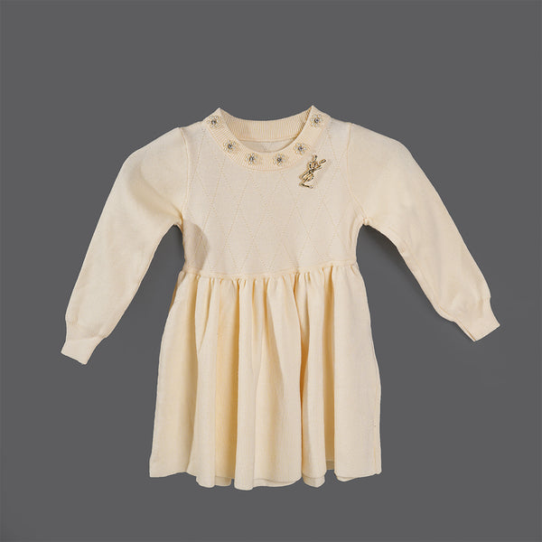 Baby Off White Frock for kids