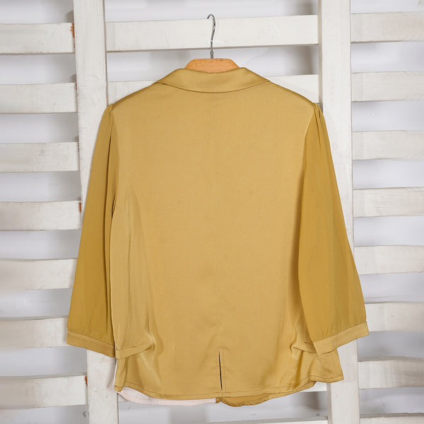 Mustard & Off White Two Tone Casual Top