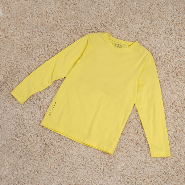 Boys Yellow Full Sleeves T-Shirt