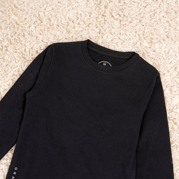 Boys Black Full Sleeves T-Shirt