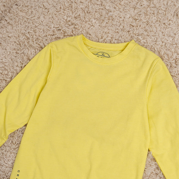 Boys Yellow Full Sleeves T-Shirt