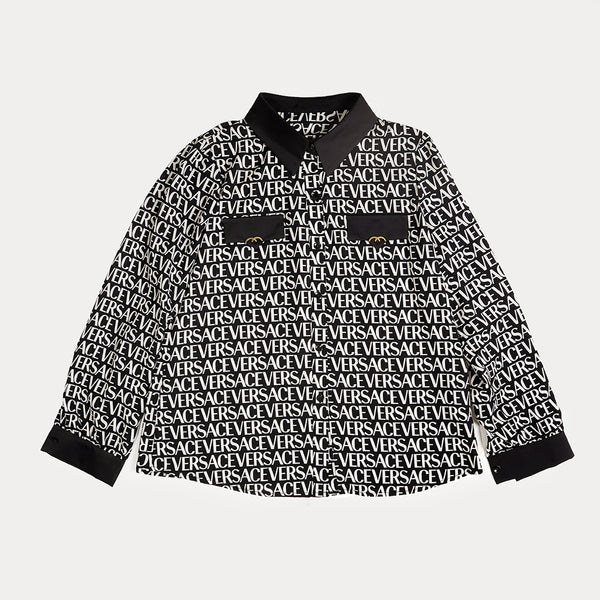 Black Versace All Over Printed Top