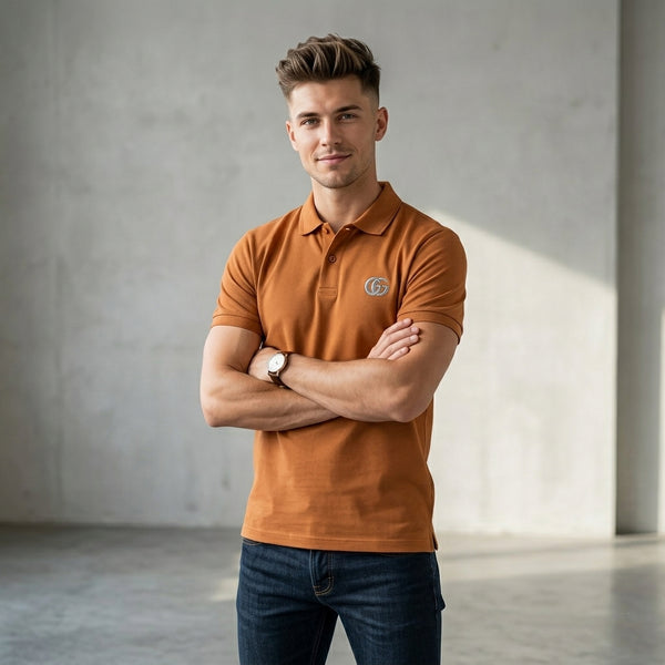 Gravity Men's Rust Polo T-Shirt