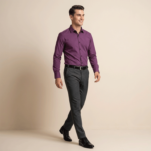 Gravity Men Dress Shirt Dark Purple