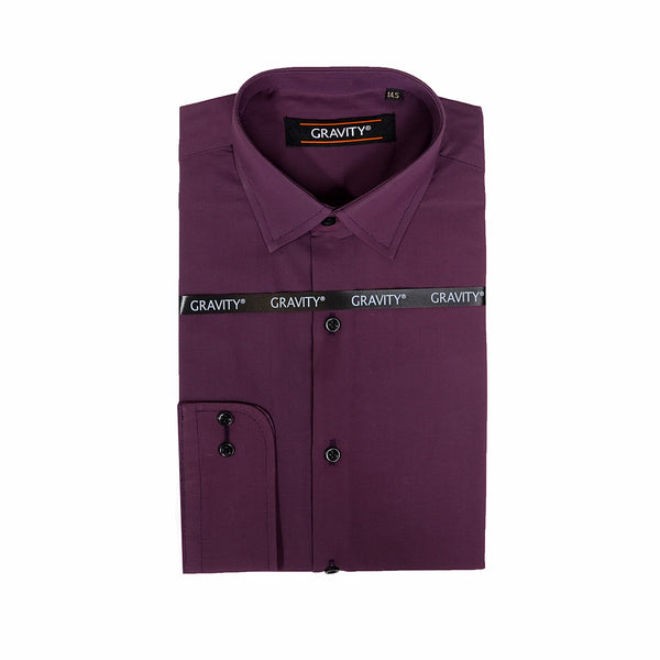 Gravity Men Dress Shirt Dark Purple