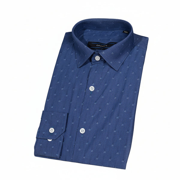 Gravity Men Dress Shirt Blue