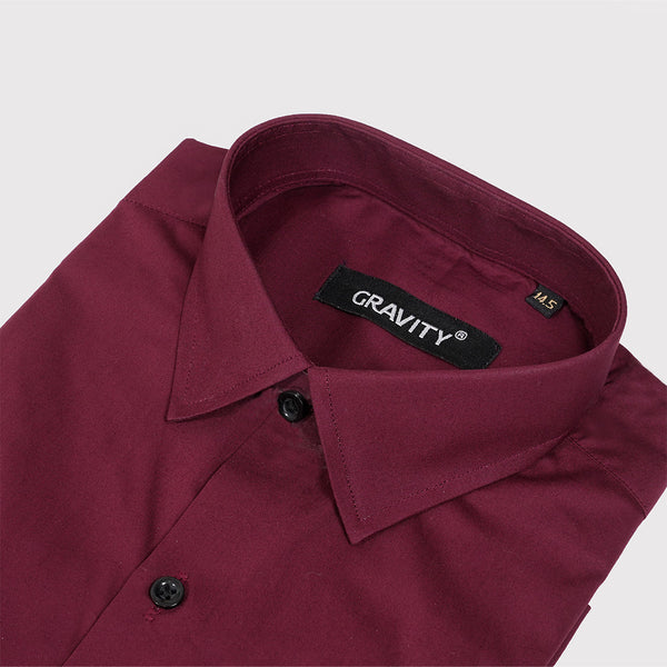 Gravity Men Dress Shirt Mehroon