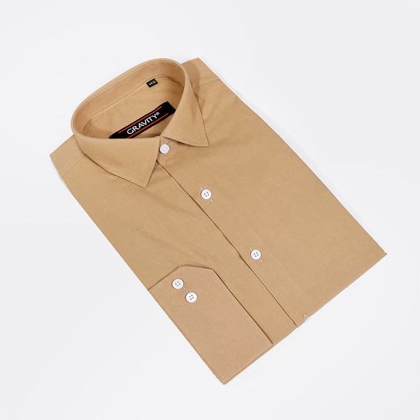 Gravity Men Dress Shirt Beige