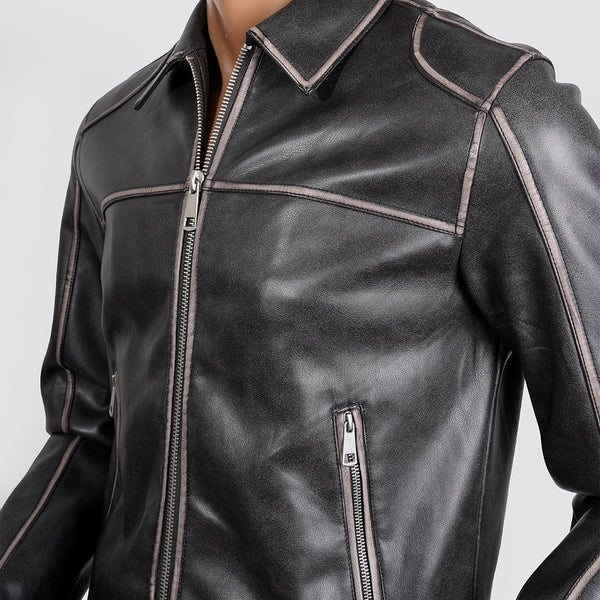 Men Black Leather Jacket