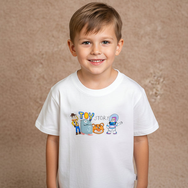Boys White Graphic T-Shirt