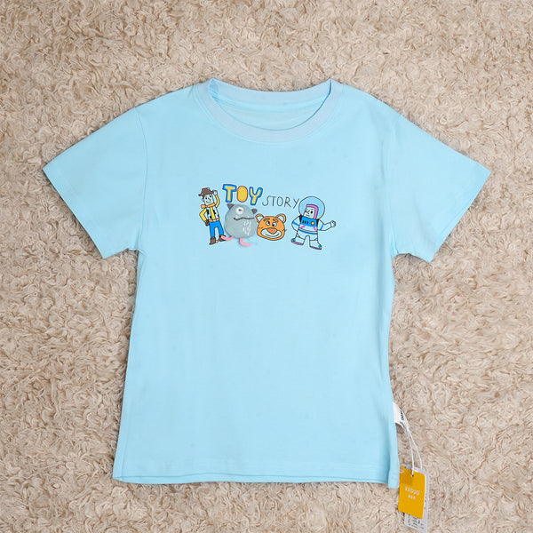 Boys Sky Blue Graphic T-Shirt