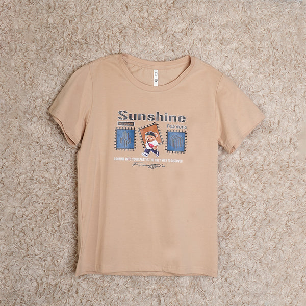 Boys Graphic Brown T-Shirt