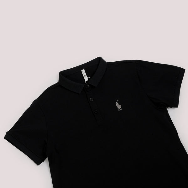 Boys Black Polo T-Shirt