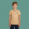 Boys Beige Polo T-Shirt
