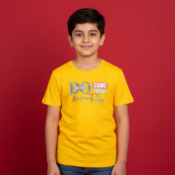Boys Yellow Graphic T-Shirt