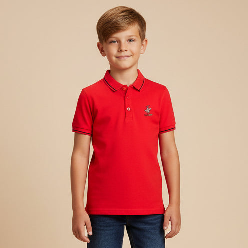 Boys Red Polo T-Shirt