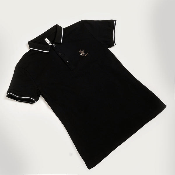 Boys Black Polo T-Shirt