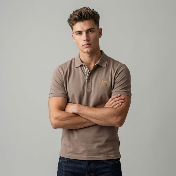 Gravity Men's Light Brown Polo T-Shirt