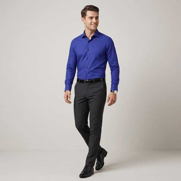 Gravity Men Dress Shirt Royal Blue