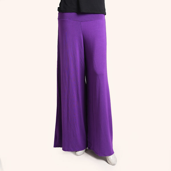 Ladies Purple Wide Leg Trouser Free Size