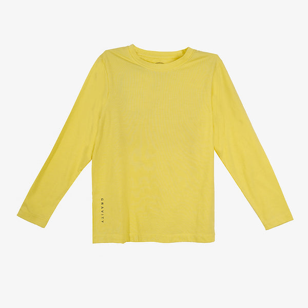 Boys Yellow Full Sleeves T-Shirt