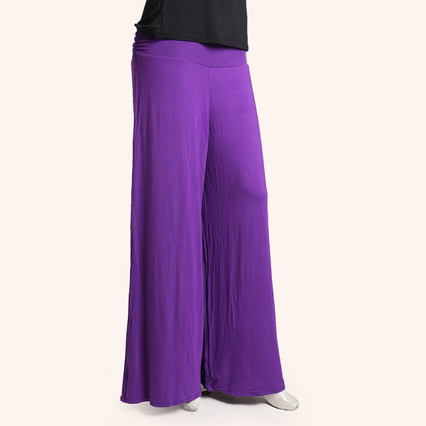Ladies Purple Wide Leg Trouser Free Size