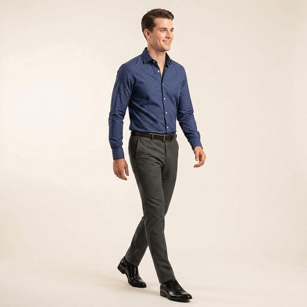 Gravity Men Dress Shirt Blue
