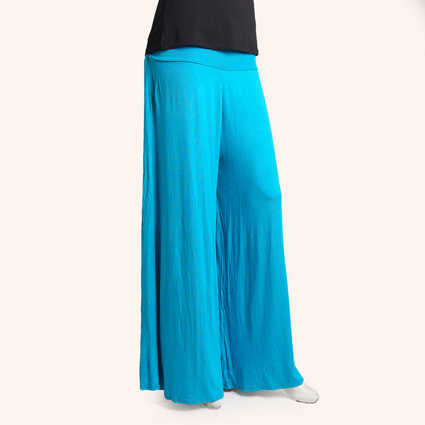 Ladies Sky Blue Wide Leg Trouser Free Size