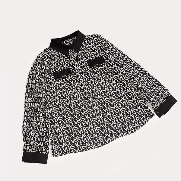 Black Versace All Over Printed Top