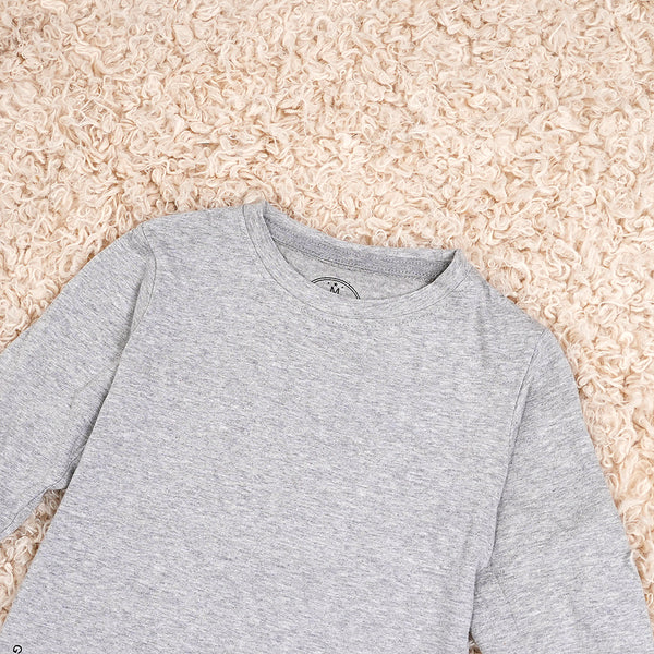 Boys Grey Full Sleeves T-Shirt