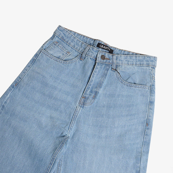Women's Wide Leg Ice Blue Jeans