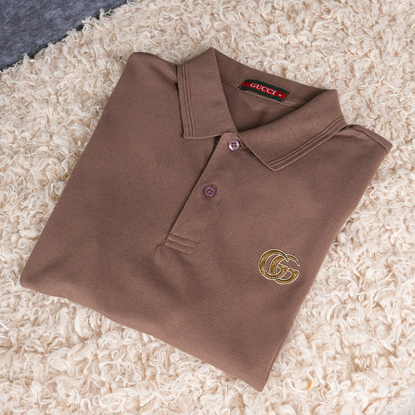 Gravity Men's Brown Polo T-Shirt