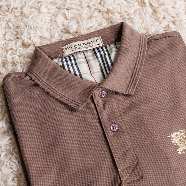 Gravity Men's Light Brown Polo T-Shirt