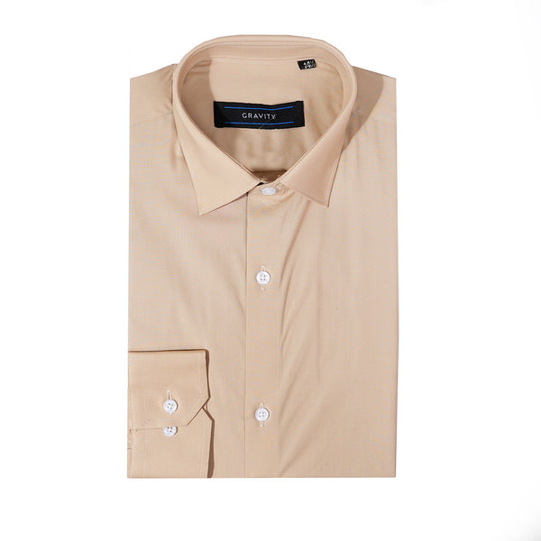 Gravity Men Dress Shirt Beige