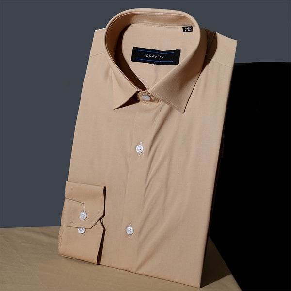 Gravity Men Dress Shirt Beige