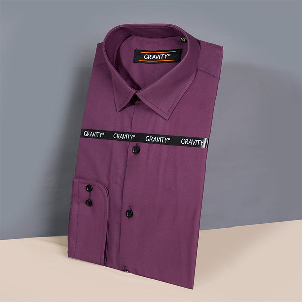 Gravity Men Dress Shirt Dark Purple