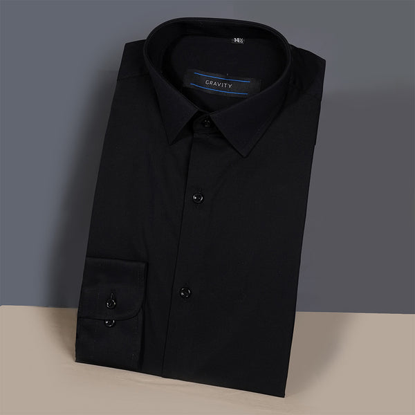 Gravity Men Dress Shirt Black