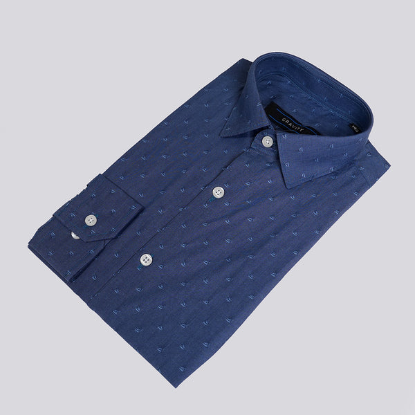 Gravity Men Dress Shirt Blue