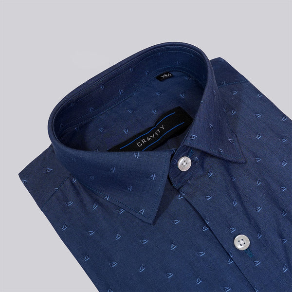 Gravity Men Dress Shirt Blue