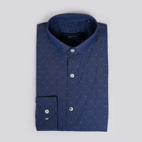 Gravity Men Dress Shirt Blue