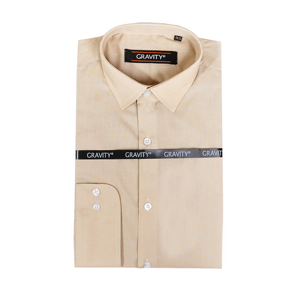 Gravity Men Dress Shirt Beige