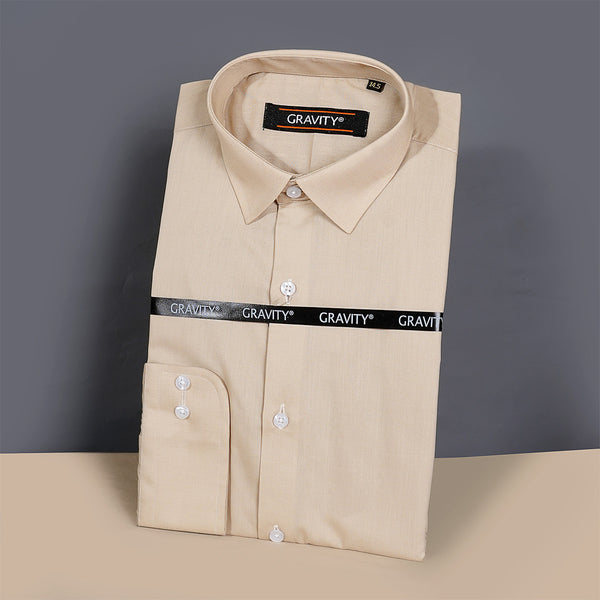 Gravity Men Dress Shirt Beige