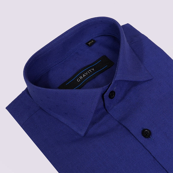 Gravity Men Dress Shirt Royal Blue